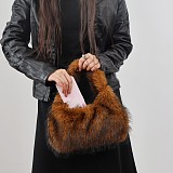 New Plush Small Square Faux Raccoon Fur Handbag/Shoulder Bag RS-5792