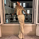 New Slim Fit V-Neck Fur Collar Long-Sleeved Cardigan and High-Waisted Bodycon Skirt Set SXE-84126