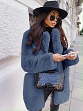 Solid Color Long-sleeved Lapel Faux Fur Mid-length Coat ZNFR-454658