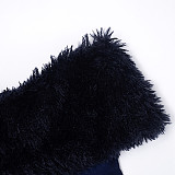 Autumn/Winter Off-Shoulder Fur Collar Sleeveless Stretch Cropped Jumpsuit XYWL-25JP469