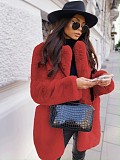 Solid Color Long-sleeved Lapel Faux Fur Mid-length Coat ZNFR-454658