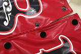 New Printed Color-blocked Sexy PU Leather Short Jacket SXE-80613