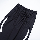 Autumn/Winter Round Neck Pullover Printed Top and Elastic Drape High Waist Straight Leg Pants Set XYWL-25ST398