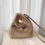 New Faux Mink Fur Plush Vest Handbag RS-W729
