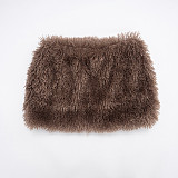 Autumn/Winter Furry Scarf Tie-up Backless Short Bodycon Skirt Set XYWL-25ST363