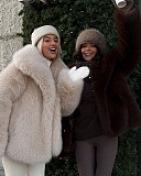 Autumn/Winter Eco-friendly Faux Fur Collar Jacket ZNFR-1175