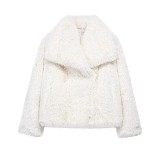 Fashionable Plus-size Fur Mink Coat With Large Lapel Loose-fitting Short Jacket ZNFR-121906