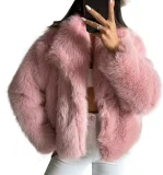 Fashionable Plus-size Fur Mink Coat With Large Lapel Loose-fitting Short Jacket ZNFR-121906