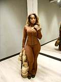 Sports and Casual Fitted Long-sleeved Slightly Flared Two-piece Set NIYA-8205