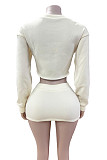 New Autumn Letter 3D Embroidered Sweatshirt and Skirt Set FC-1414