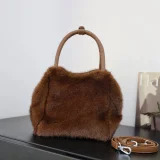 2025 New Versatile Faux Mink Fur Plush Handbag RS-W618