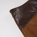 2025 Fashion Solid Color Brown Corduroy Flared Casual Pants MRA-28608