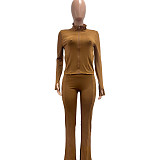 Sports and Casual Fitted Long-sleeved Slightly Flared Two-piece Set NIYA-8205