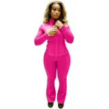 Sports and Casual Fitted Long-sleeved Slightly Flared Two-piece Set NIYA-8205