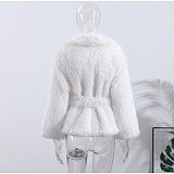 2025 Trendy Faux Fur Collared Coat ZNFR-89574