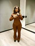Sports and Casual Fitted Long-sleeved Slightly Flared Two-piece Set NIYA-8205