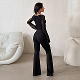 2025 Sexy Hollow-out Lace-trimmed Jumpsuit SUM-25434