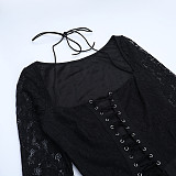 2025 Sexy Hollow-out Lace-trimmed Jumpsuit SUM-25434