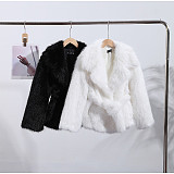 2025 Trendy Faux Fur Collared Coat ZNFR-89574