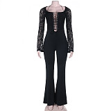 2025 Sexy Hollow-out Lace-trimmed Jumpsuit SUM-25434