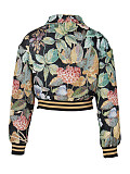 New Autumn/Winter Retro Print Loose-fitting Short Baseball Jacket ZS-0722