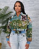 New Autumn/Winter Retro Print Loose-fitting Short Baseball Jacket ZS-0722