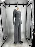 Stylish Solid Color Long-sleeved T-shirt and Wide-leg Overalls Two-piece Set BLX-86001