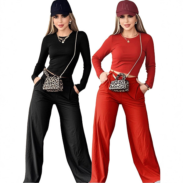 Fashionable Casual Sportswear Long-sleeved Two-piece Set YH-9020