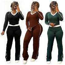 Stylish Sporty Casual Color-blocked Lapel High-waisted Slim-fit Suit YS-2510 Stylish Sporty Casual Color-blocked Lapel High-waisted Slim-fit Suit YS-2510