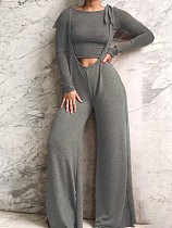 Stylish Solid Color Long-sleeved T-shirt and Wide-leg Overalls Two-piece Set BLX-86001 Stylish Solid Color Long-sleeved T-shirt and Wide-leg Overalls Two-piece Set BLX-86001