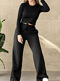 Fashionable Casual Sportswear Long-sleeved Two-piece Set YH-9020