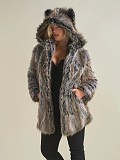 Autumn/Winter Faux Fur Cartoon Cute Bunny Ear Mid-Length Fox Fur Coat ZNFR-48785