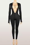 Sexy Solid Color Slim Fit Stretch Backless Jumpsuit