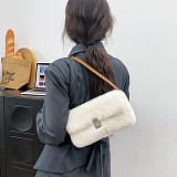 New Faux Plush Minimalist Commuter Underarm Shoulder Bag RS-5715