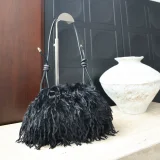 New Plush Feather Cloud-patterned Underarm Clutch Bag RS-2336