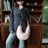 New Faux Mink Fur Large Capacity Crossbody Dumpling Crescent Bag RS-5806
