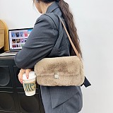New Faux Plush Minimalist Commuter Underarm Shoulder Bag RS-5715