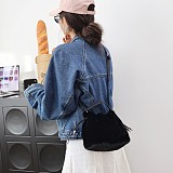 Autumn/Winter Vintage Style Plush Faux Mink Fur High-End Crossbody Bucket Bag RS-80825