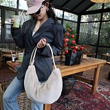 New Faux Mink Fur Large Capacity Crossbody Dumpling Crescent Bag RS-5806