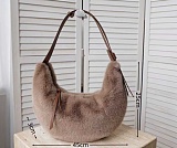 New Faux Mink Fur Large Capacity Crossbody Dumpling Crescent Bag RS-5806