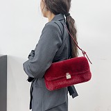 New Faux Plush Minimalist Commuter Underarm Shoulder Bag RS-5715