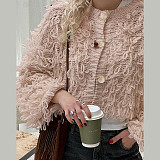 Fashionable Knitted Tassel Button Wool Coat ZJQD-54752