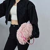 New Plush Feather Cloud-patterned Underarm Clutch Bag RS-2336