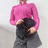 New Plush Feather Cloud-patterned Underarm Clutch Bag RS-2336