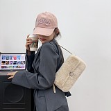 New Faux Plush Minimalist Commuter Underarm Shoulder Bag RS-5715