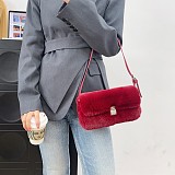 New Faux Plush Minimalist Commuter Underarm Shoulder Bag RS-5715