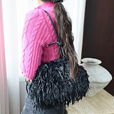 New Plush Feather Cloud-patterned Underarm Clutch Bag RS-2336
