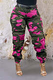 New Stylish High-waisted Stretch Slim-fit Camouflage Cargo Pants SMJR-8025
