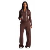Stylish Color-blocked Hooded Two-piece Set YD-8843