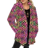 Fashionable Leopard Print Faux Fur Loose-fitting Mid-length Coat FSX-717